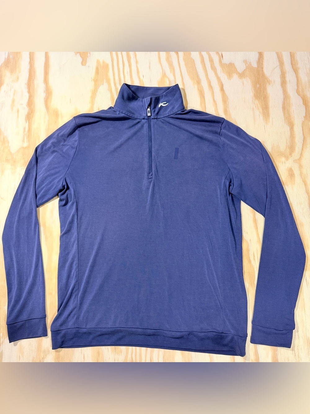KJUS Mens Medium Motion Half Zip Pullover UPF‎ 50+ Blue Golf Performance Shirt